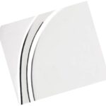 A close-up of two parallel, curved, thin black lines on a white surface, positioned diagonally across the image.